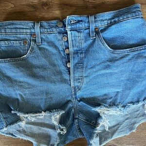 Denim Blue Women's Levi 501 Shorts